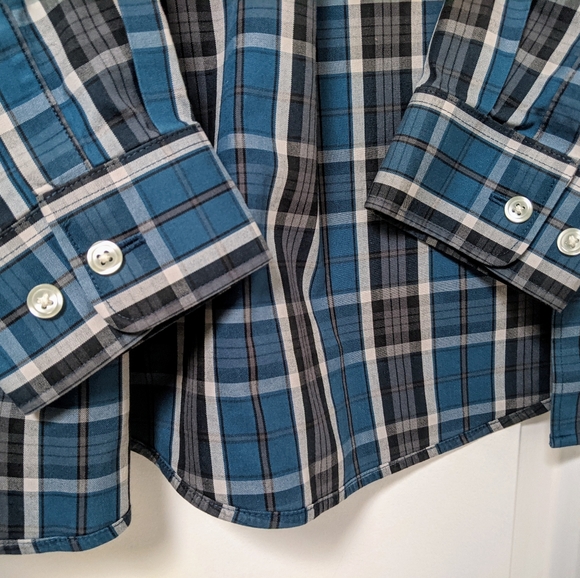 EDDIE BAUER Wrinkle Free Classic Fit Men's Plaid Button-down Shirt - Picture 10 of 12